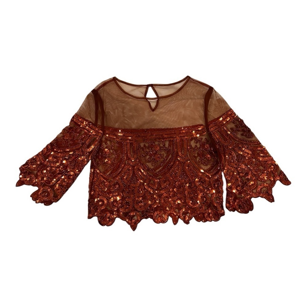 Vintage Sequin Embellished Sheer Top size s/m- no tag